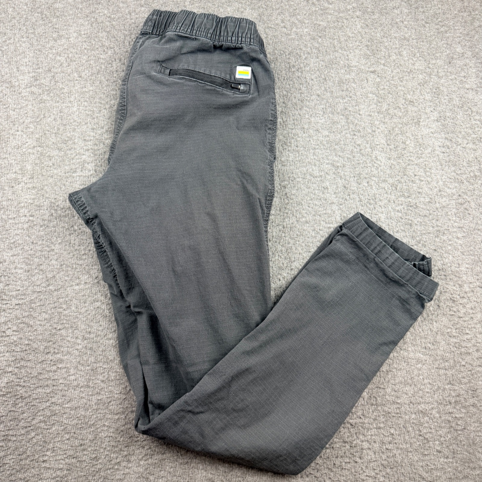 Vuori Ripstop Climber Pants Men's Small Charcoal Gray Elastic Waist Drawstring